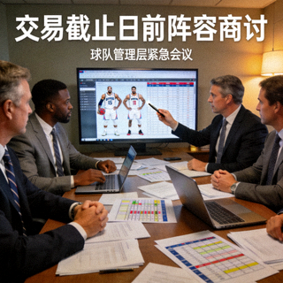 球队管理层在交易截止日前商讨阵容的新闻配图